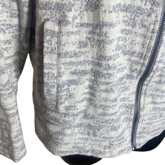 Zyia active textured knit grey/cream zip up jacket stretchy athleisure lounge - Picture 6 of 10